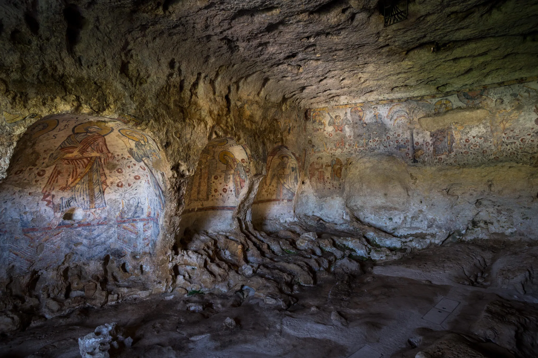 frescoes in a cave at Matera