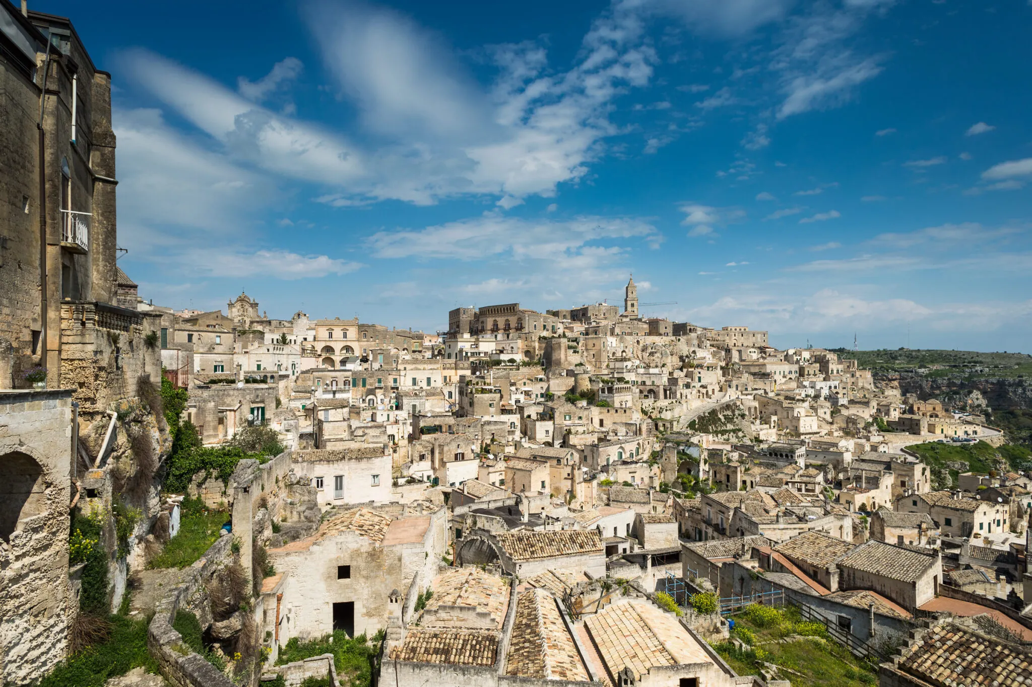 town of Matera, Italy on a hillside