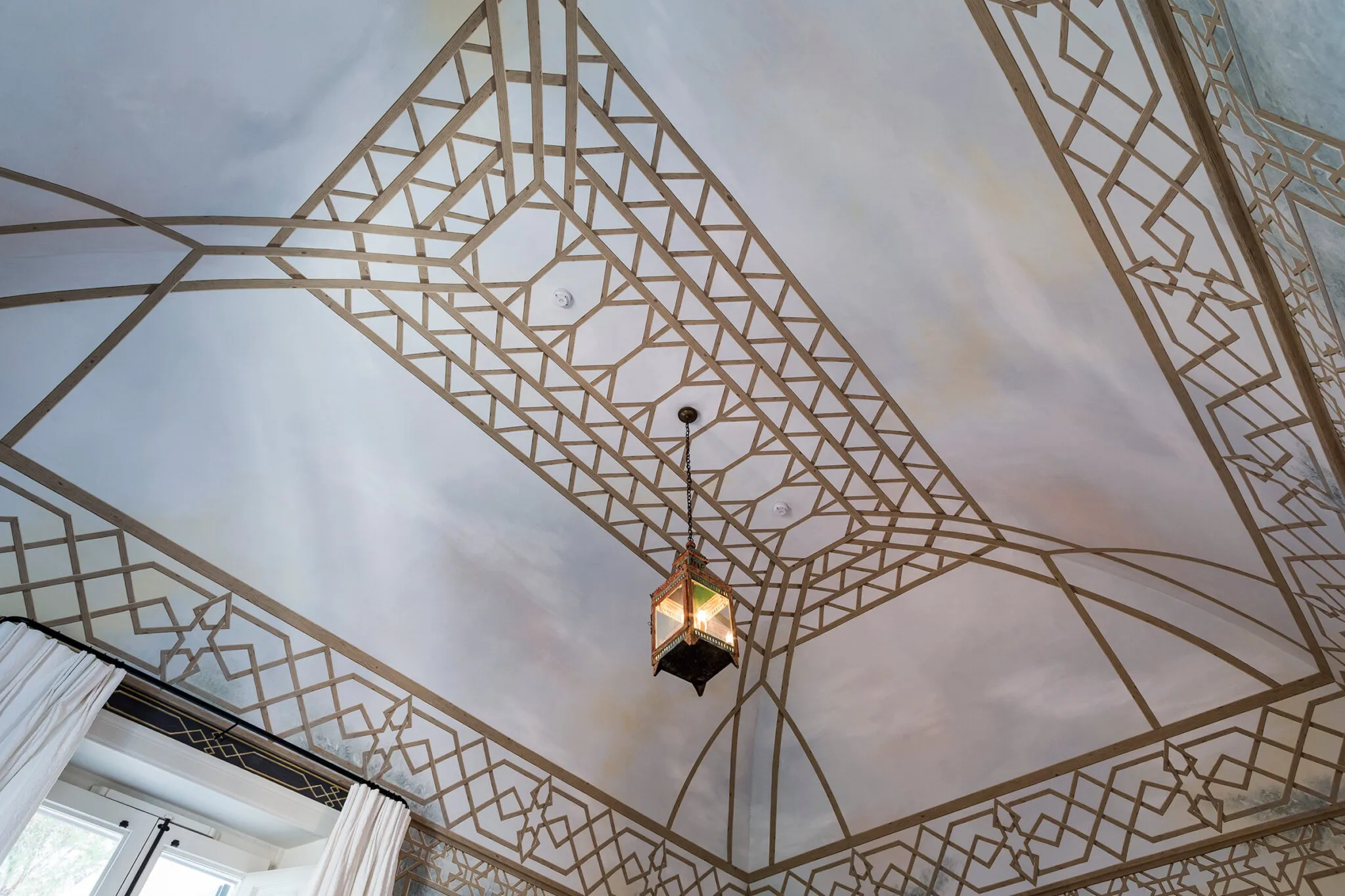 Domed ceiling with geometric pattern