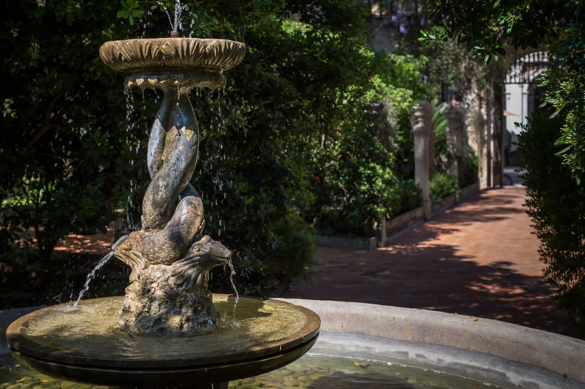 Close up of fountain shaped like fish