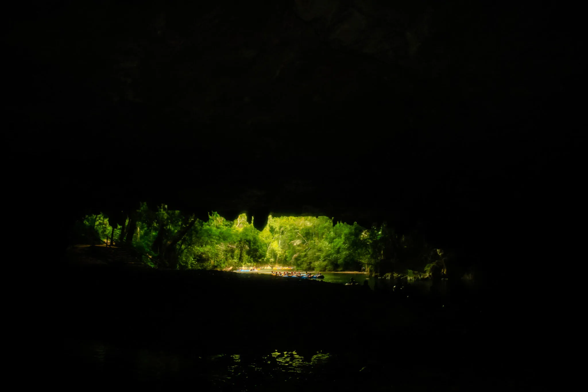 Looking out from the cave entrance