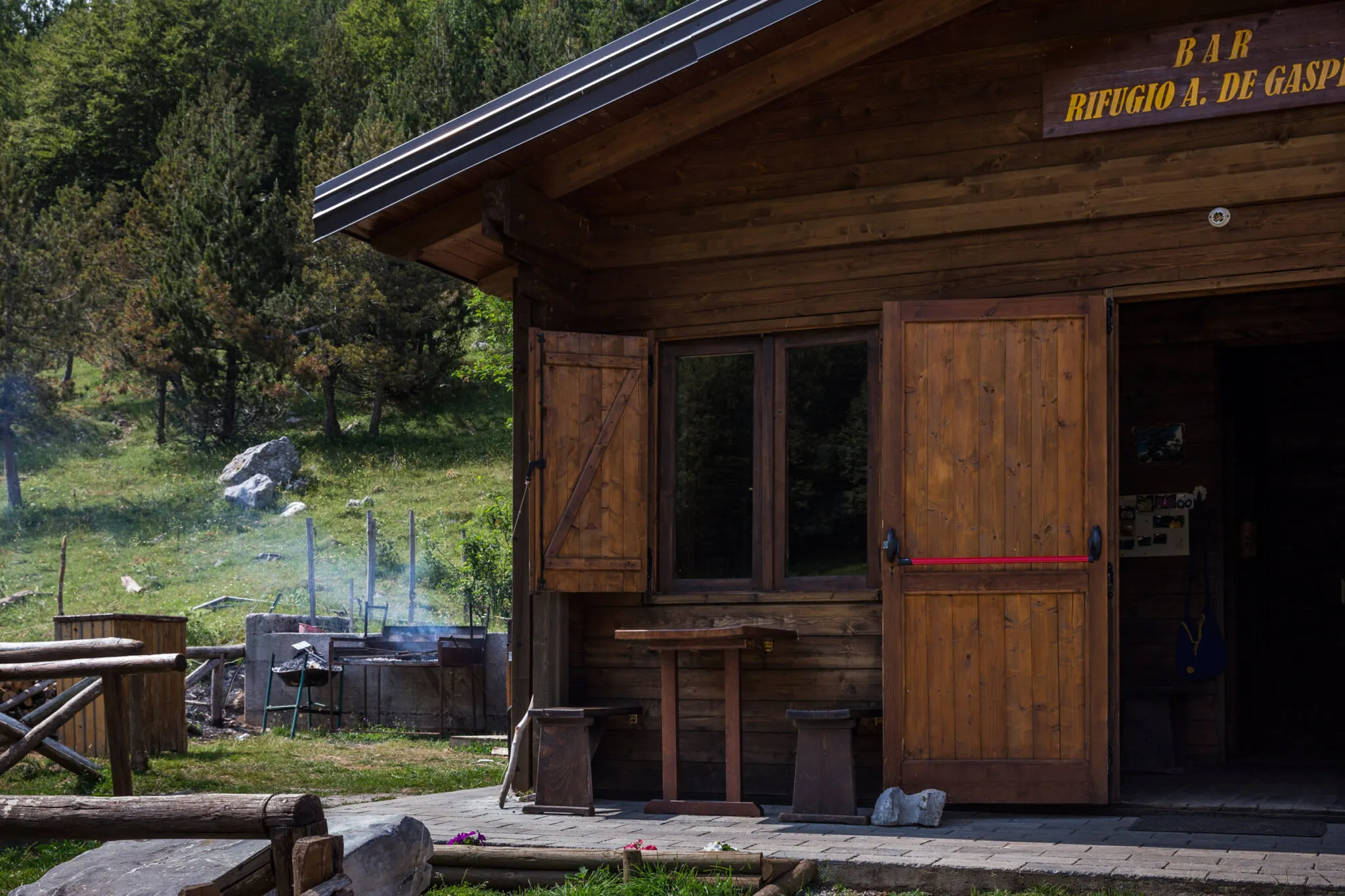 A wooden restaurant