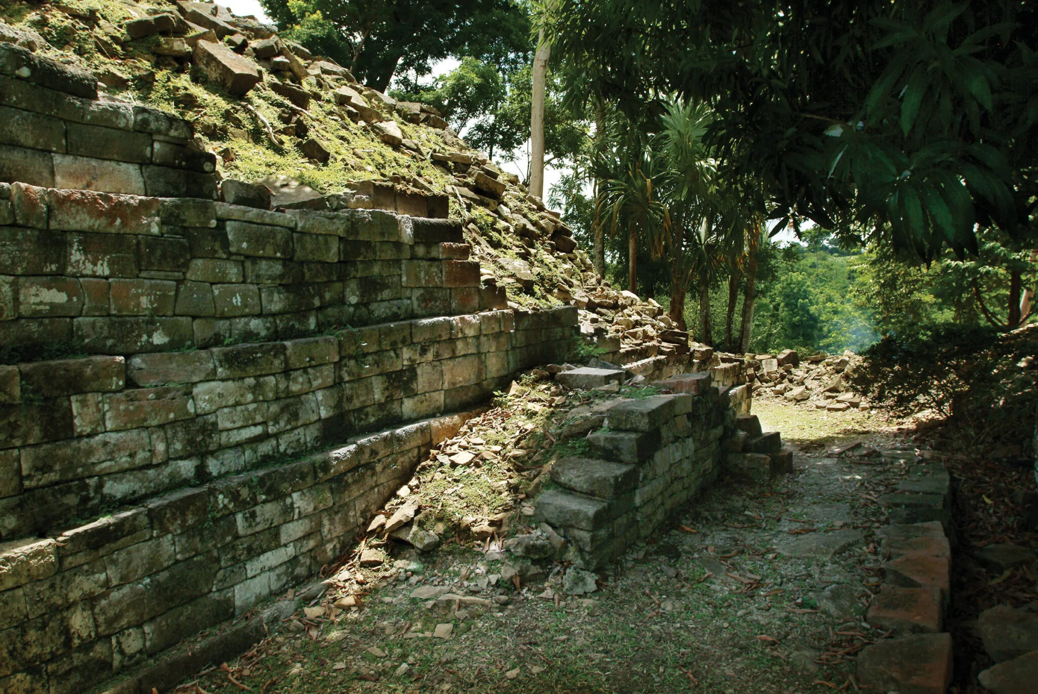 Stairs at the Lubaantun Mayan site