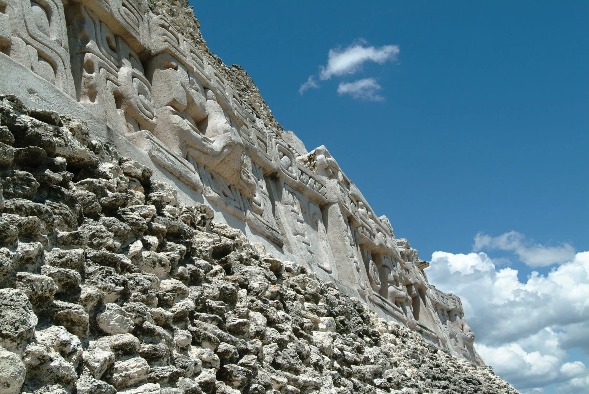 Carvings on the side of the ruins